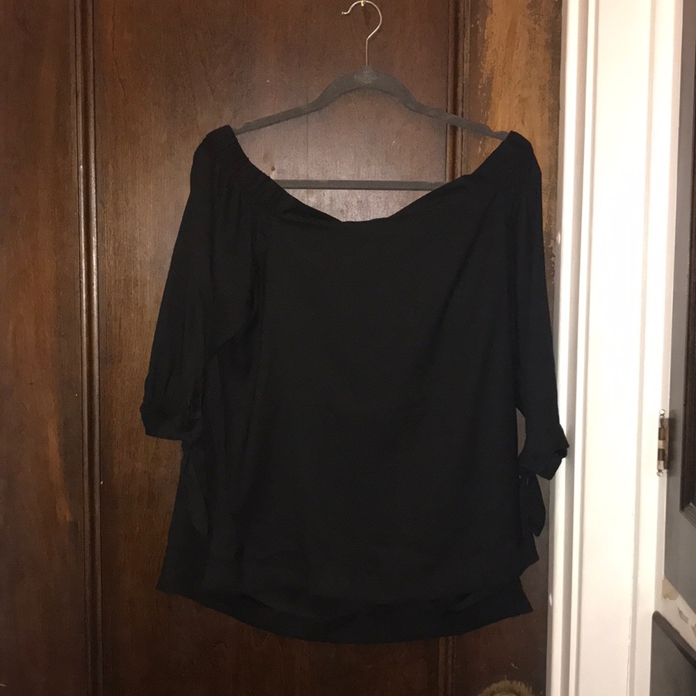 LOFT off the shoulder chiffon blouse